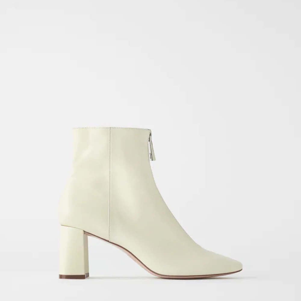 Zara soft leather high heeled ankle boots
